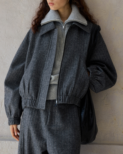 ドロップショルダーヘリンボーンジャケット 10186