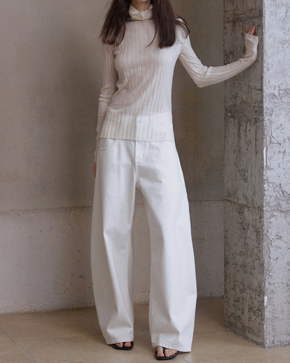 ウオッシュシミターデニムパンツ 10230