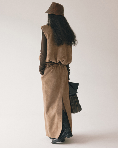 スリークスエードジップベスト 10419