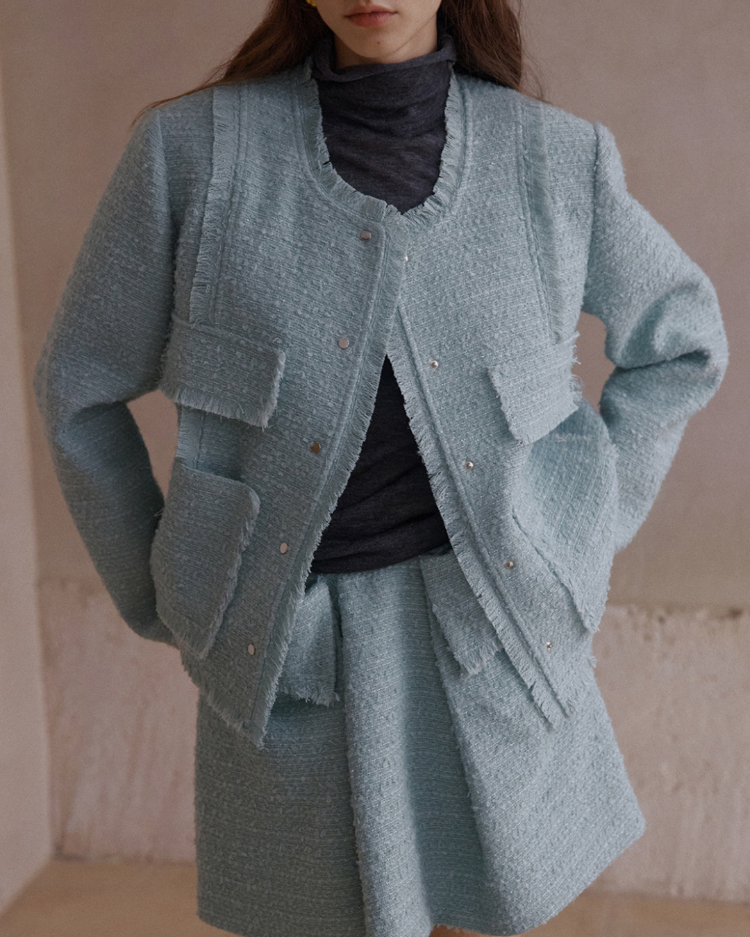 モードフリンジツイードジャケット 10413