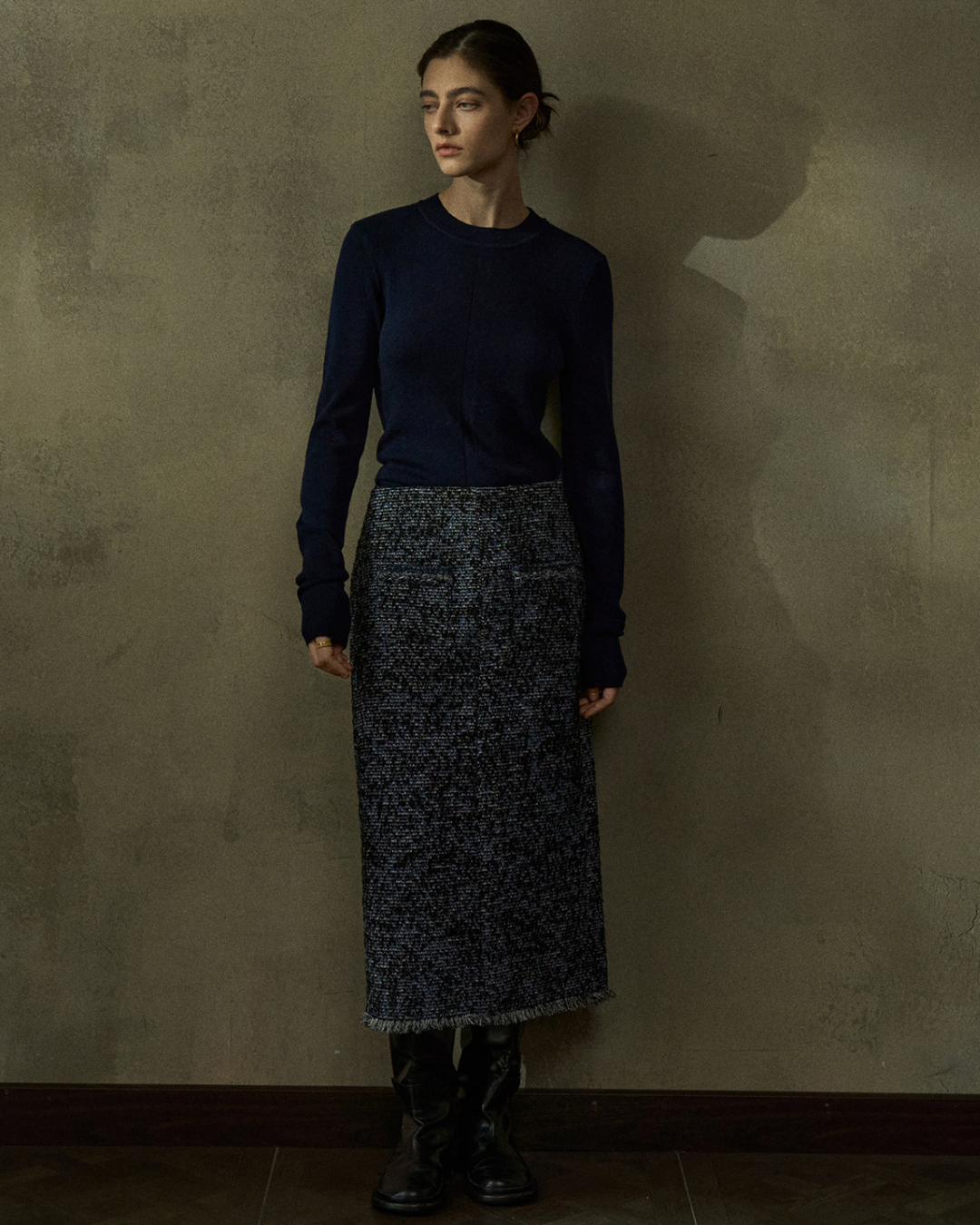 モノフォーム スリットツイードスカート 10442
