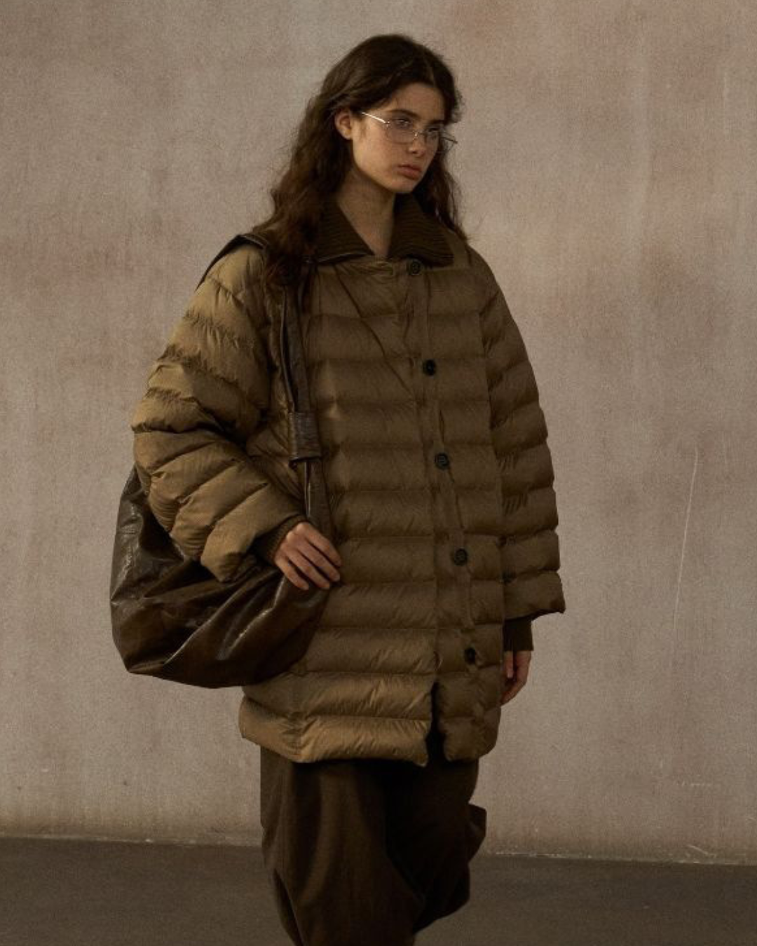 キルティングダウンミディコート 10252