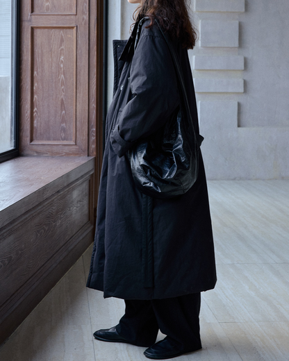 ダブルブレストキルティングロングコート 10233