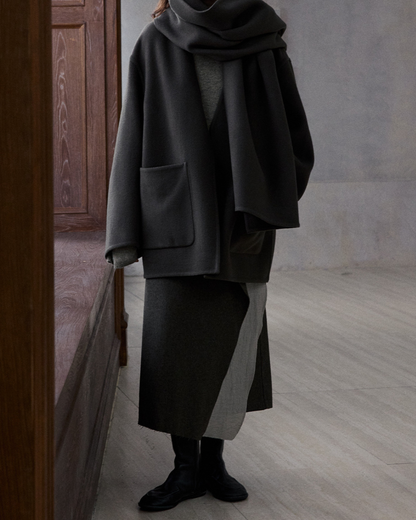 イレギュラーラップロングスカート 10185