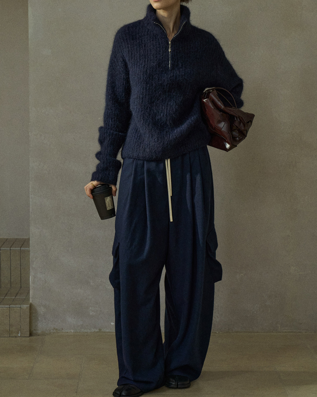 ハーフジッパーニットプルオーバー 10225