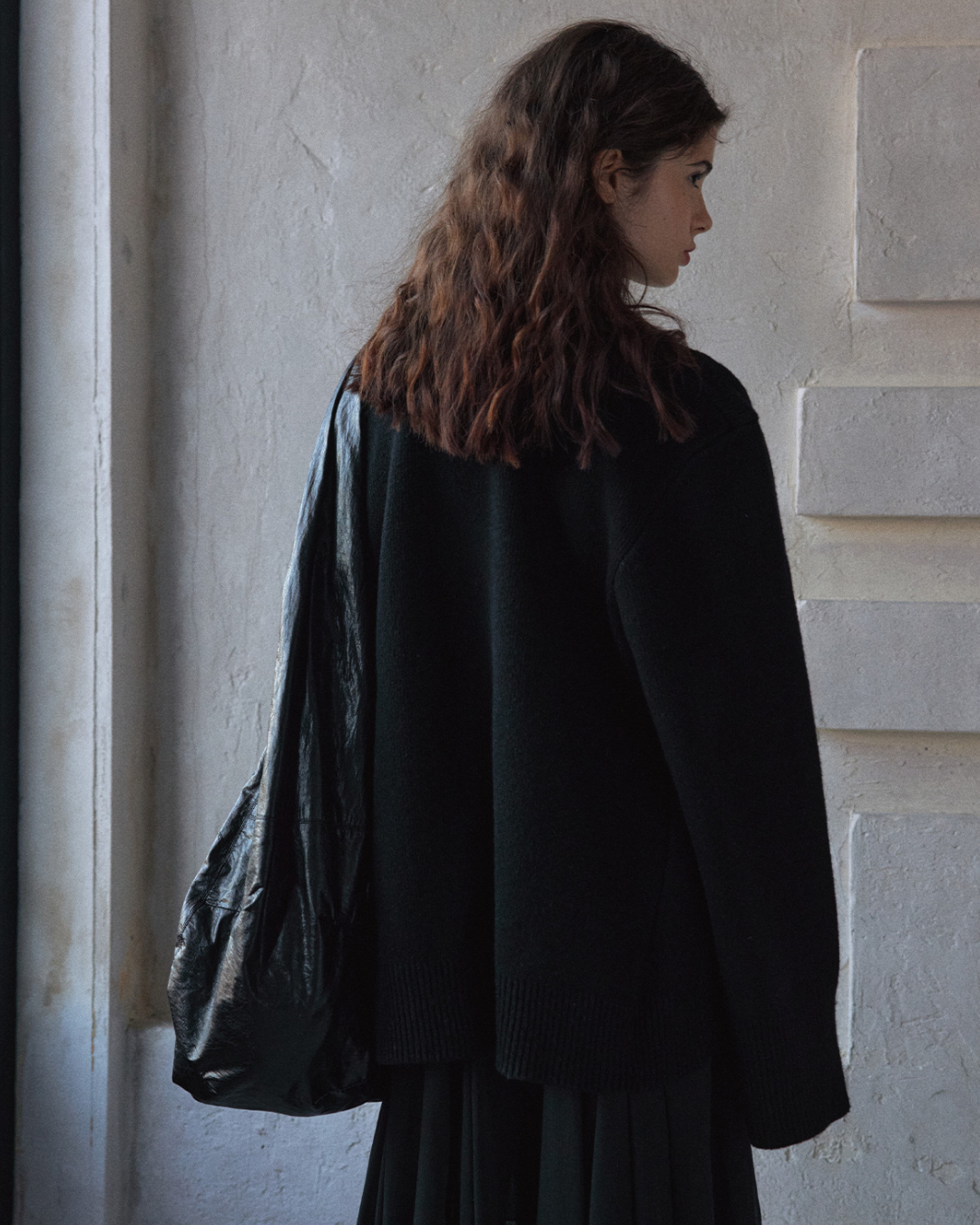 Vネックウエストワイドカーディガン 10171