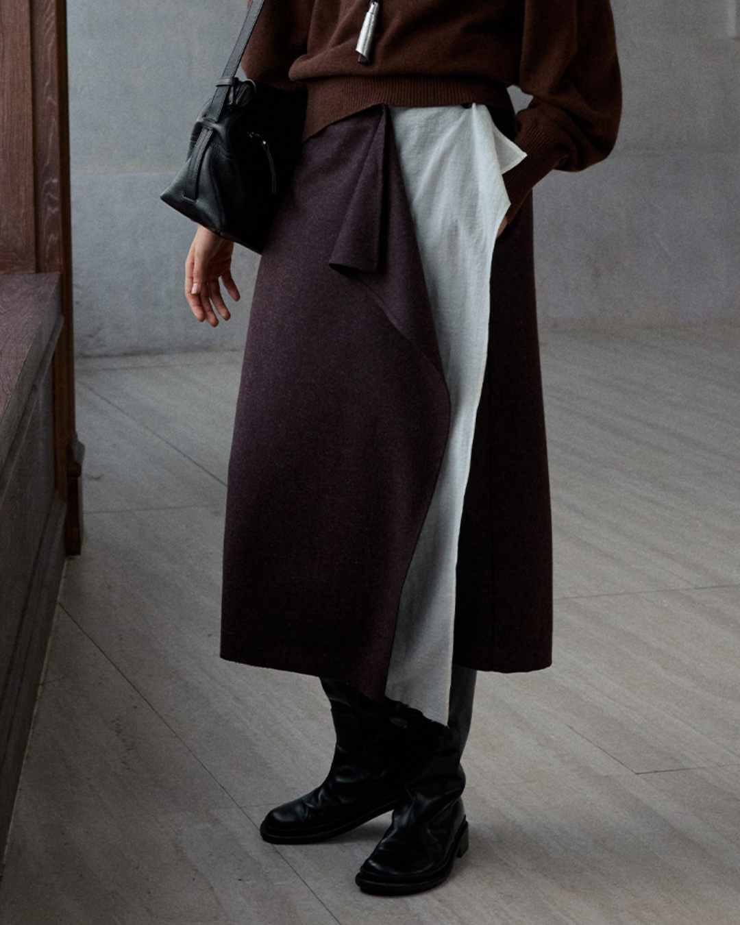 イレギュラーラップロングスカート 10184