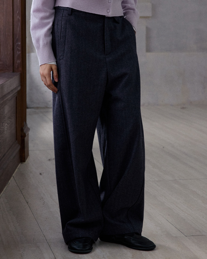 ヘリンボーンストレートカジュアルパンツ 10187