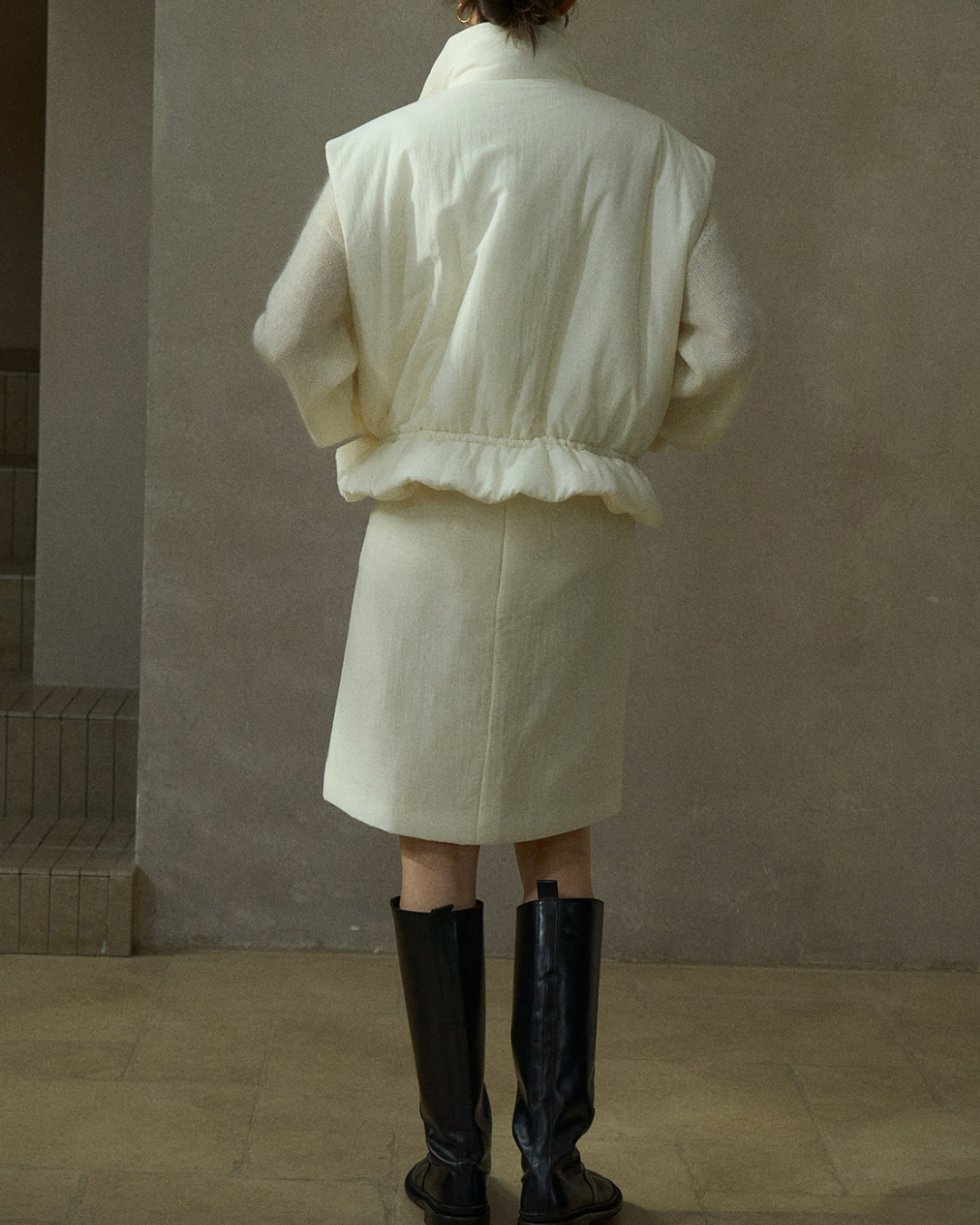 スタンドカラーキルティングベスト 10201