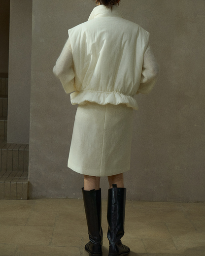 スタンドカラーキルティングベスト 10201