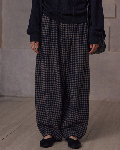 ウエストシャーリングチェック柄パンツ 10180