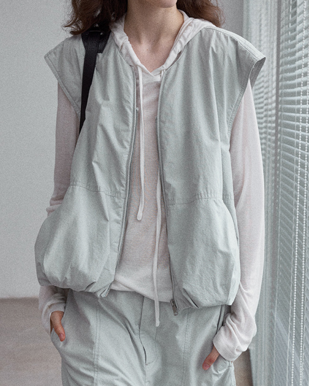 レイヤードジッパーベスト 10182