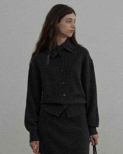 ツーウェイハイネックウォームニットカーディガン 10341