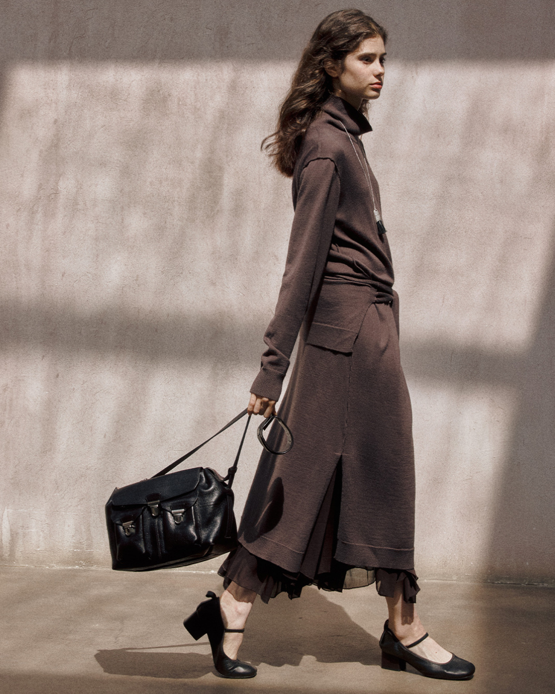 タートルネックニットロングワンピース 10154