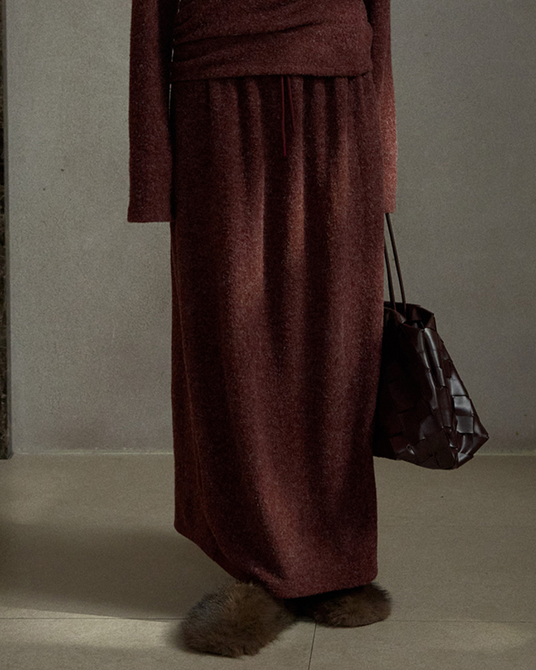 スリットロングニットスカート 10487