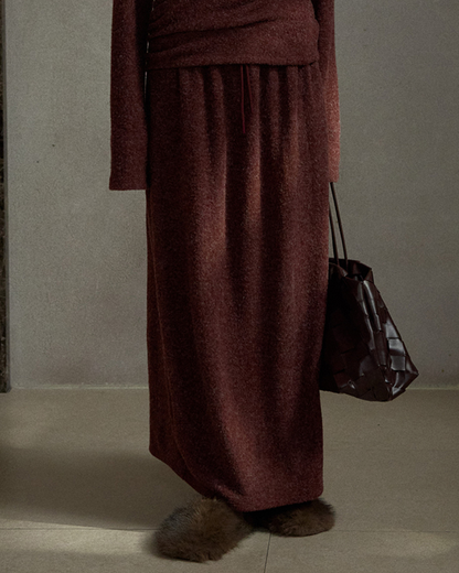 スリットロングニットスカート 10487