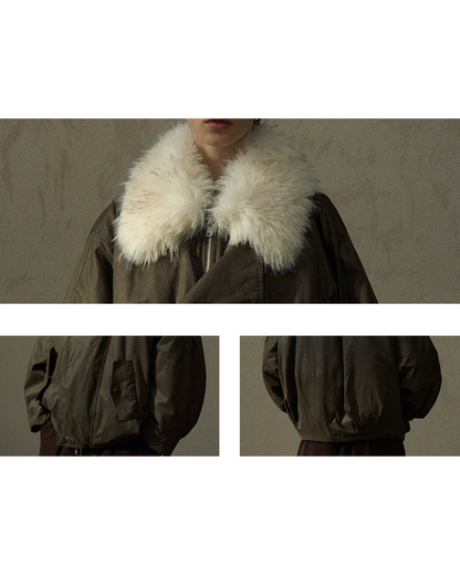 ファーカラージッパーオーバージャケット 10290