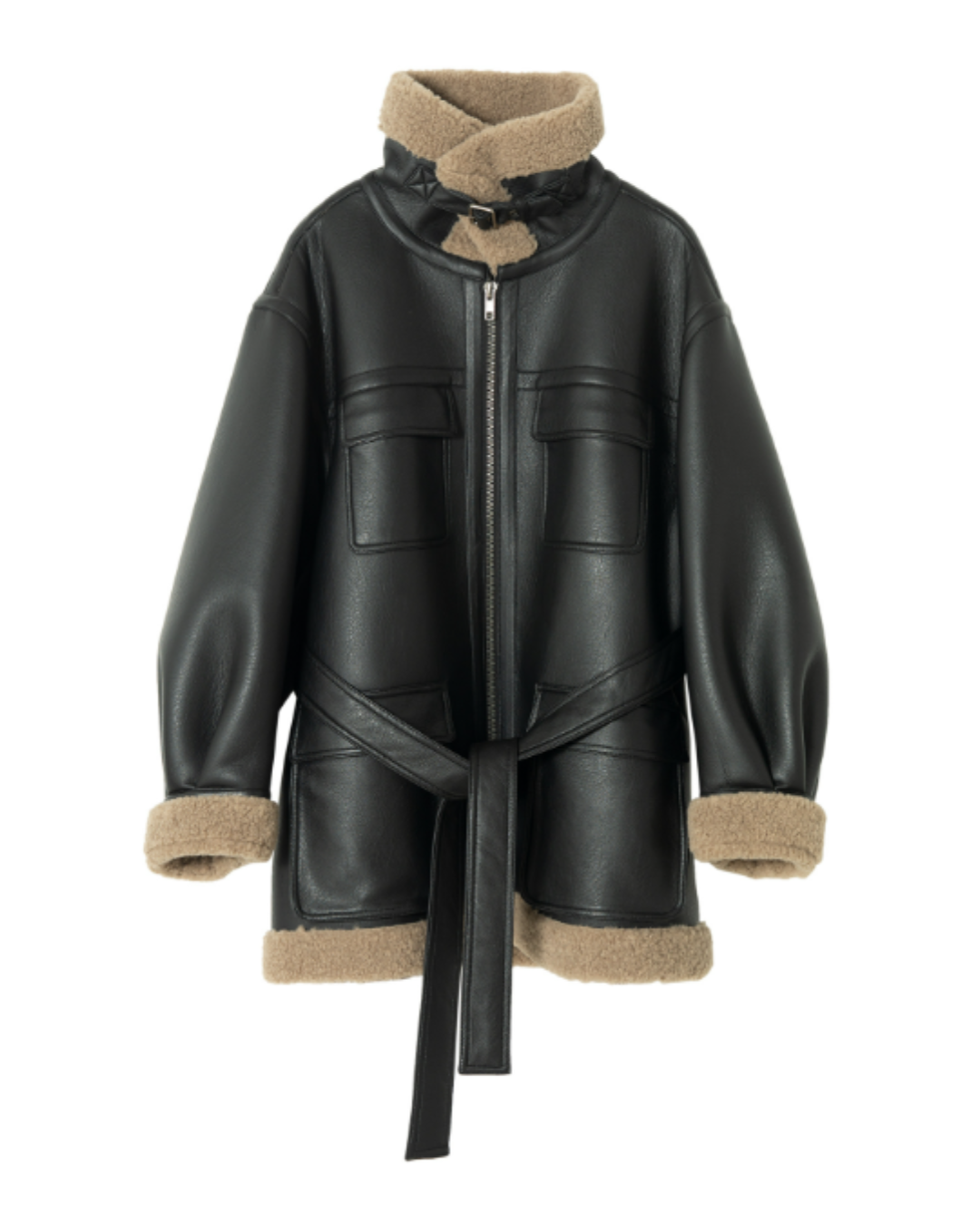 スタンドカラーストラップミディジャケット 10288