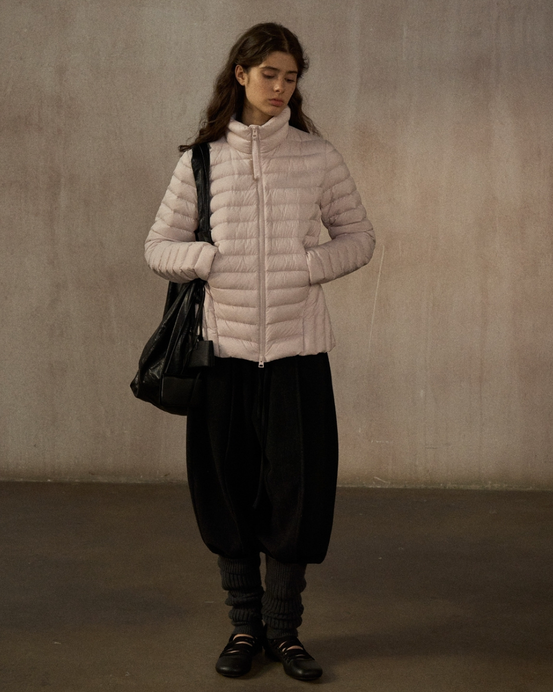 スタンドカラーショートダウンコート 10249