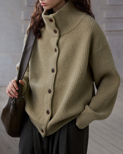 スタンドカラーニットカーディガン 10192