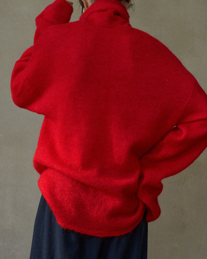 ハイカラーコントラストニットプルオーバー 10196