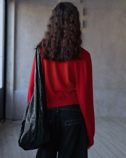 ラウンドネックソフトトーンニットカーディガン 10152