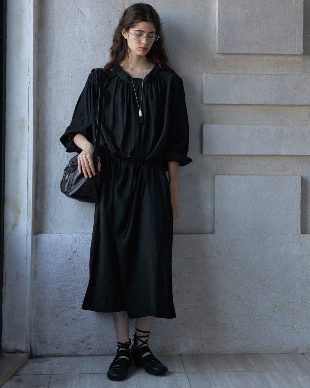 ドロストストラップショルダーワンピース 10166