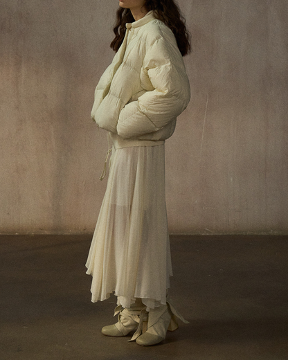 クルーネックドローコードショートコート 10268