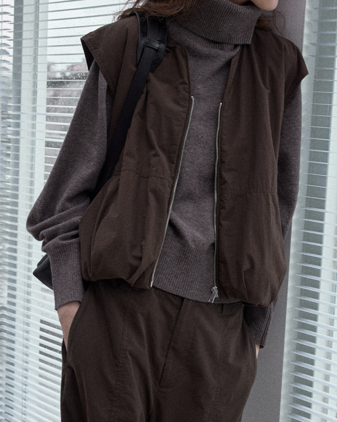 レイヤードジッパーベスト 10181