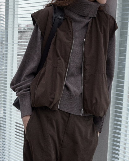 レイヤードジッパーベスト 10181