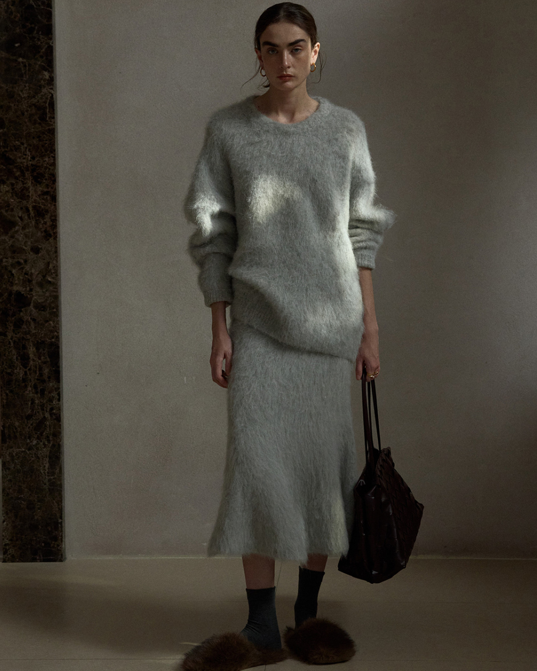 アシンメトリーフィッシュニットスカート 10402