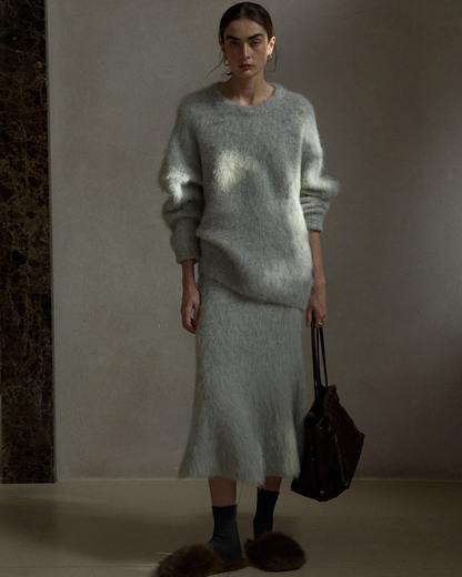 アシンメトリーフィッシュニットスカート 10402