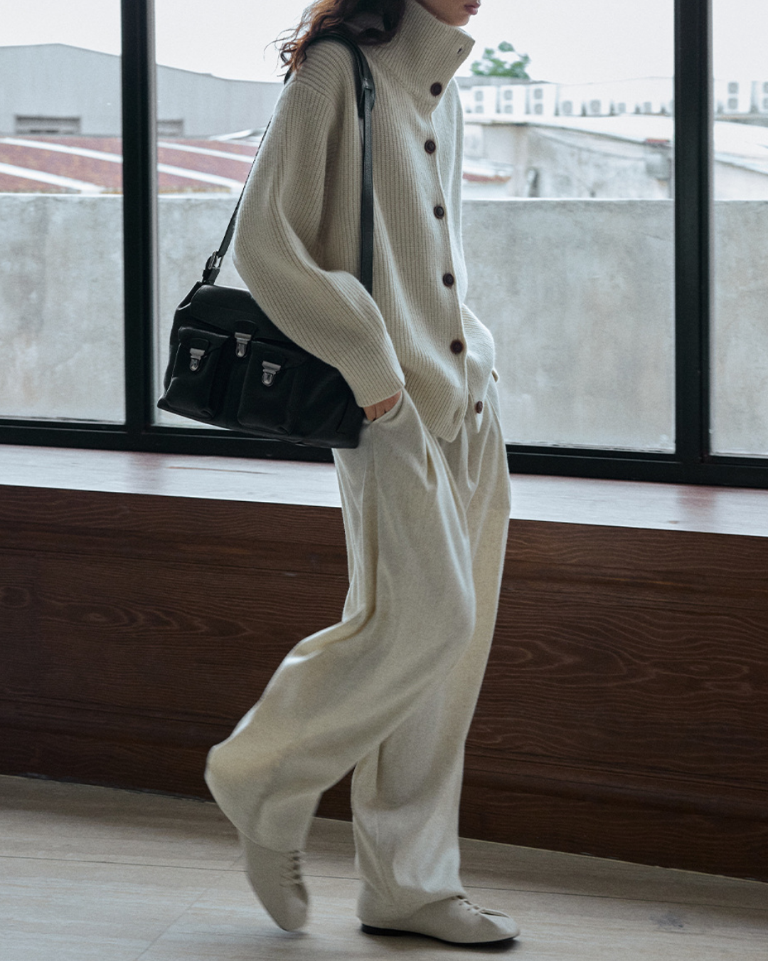 スタンドカラーニットカーディガン 10192