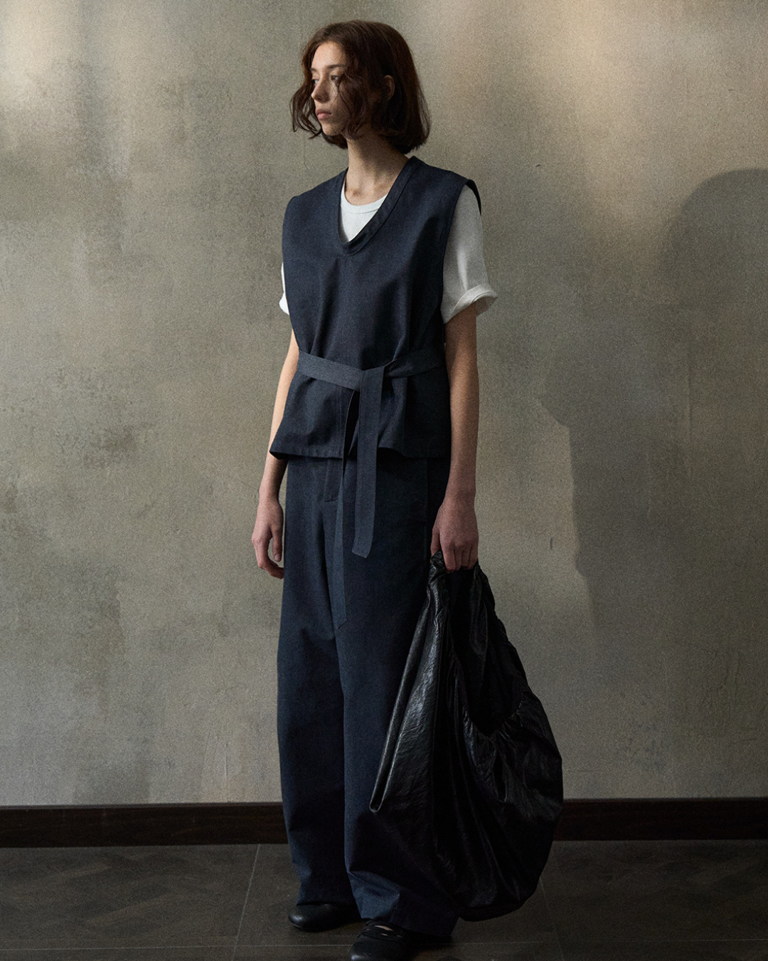 デニムライクストラップVネックベスト 10347