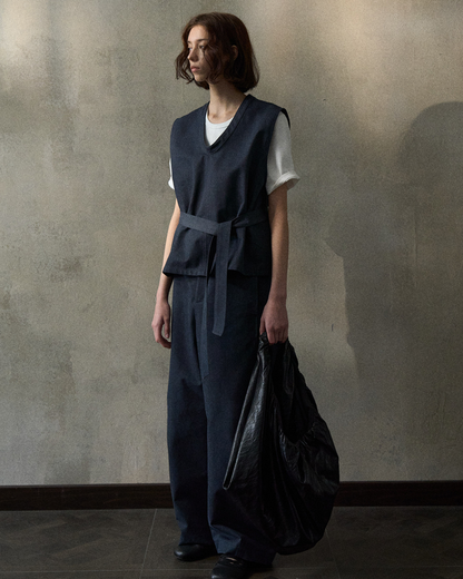 デニムライクストラップVネックベスト 10347