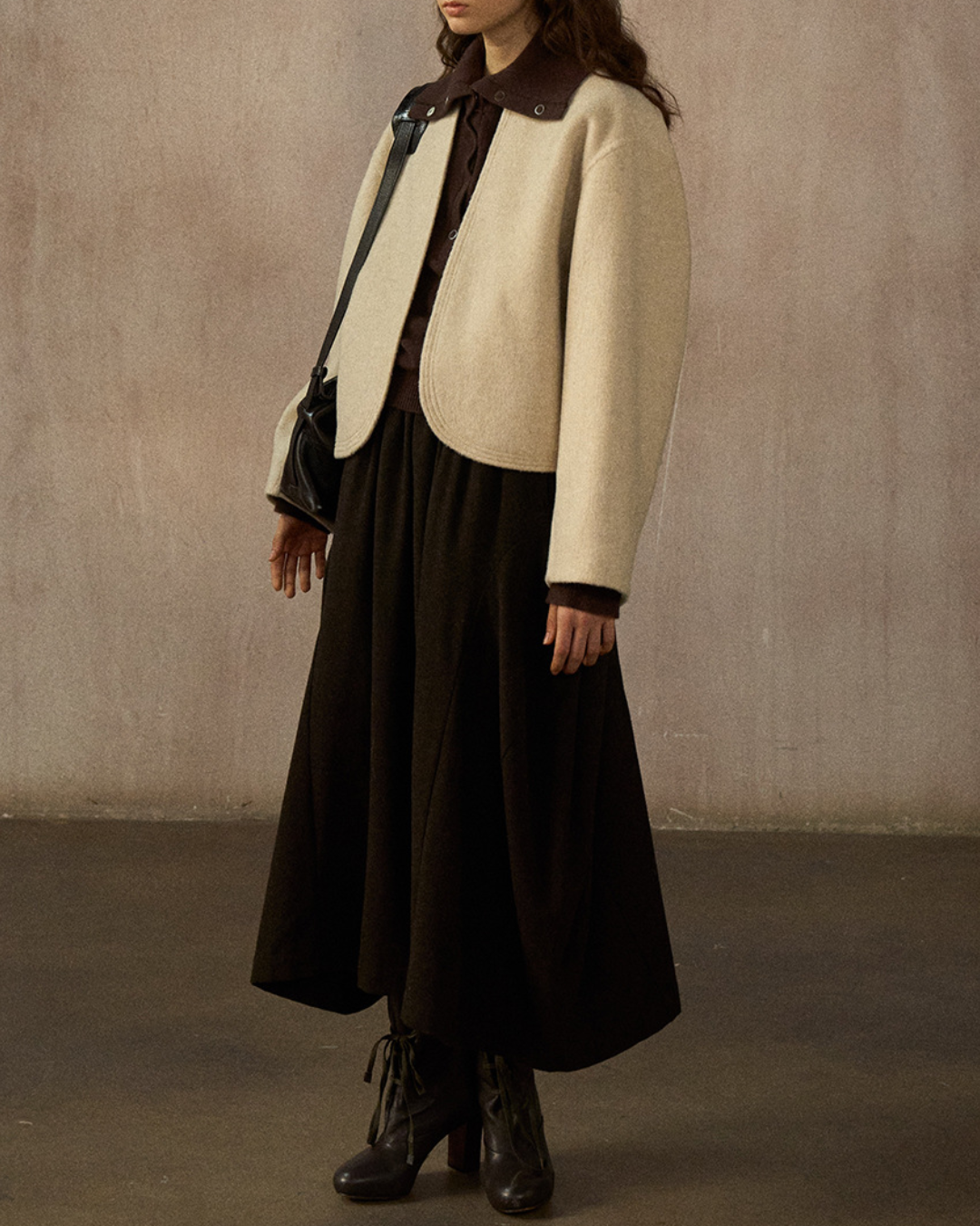 ノーカラーショートジャケット 10245