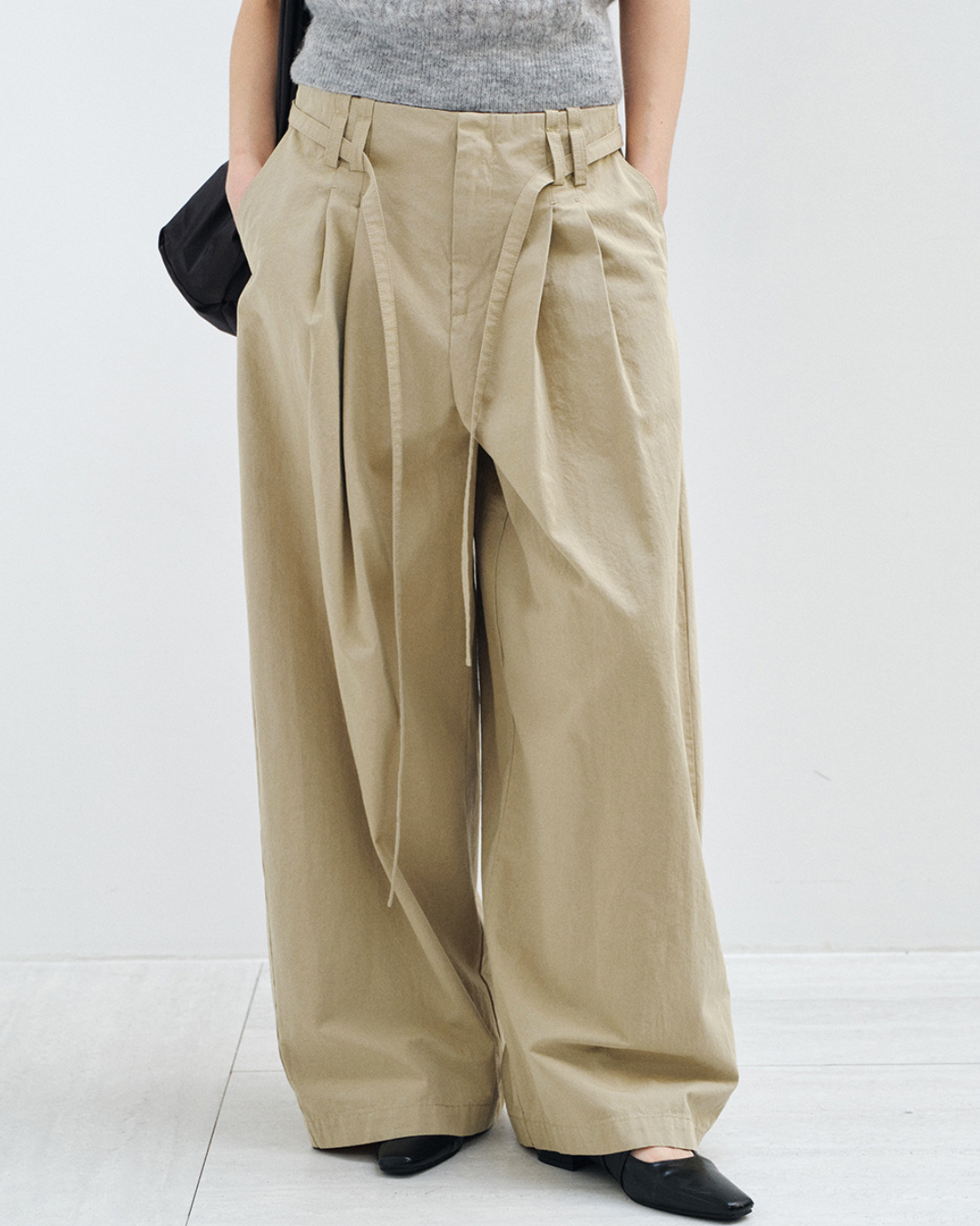 フィックスポイントタイウエストワイドパンツ 10583