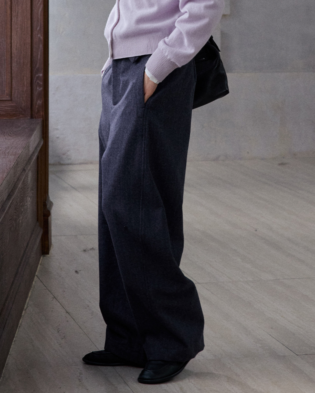 ヘリンボーンストレートカジュアルパンツ 10187