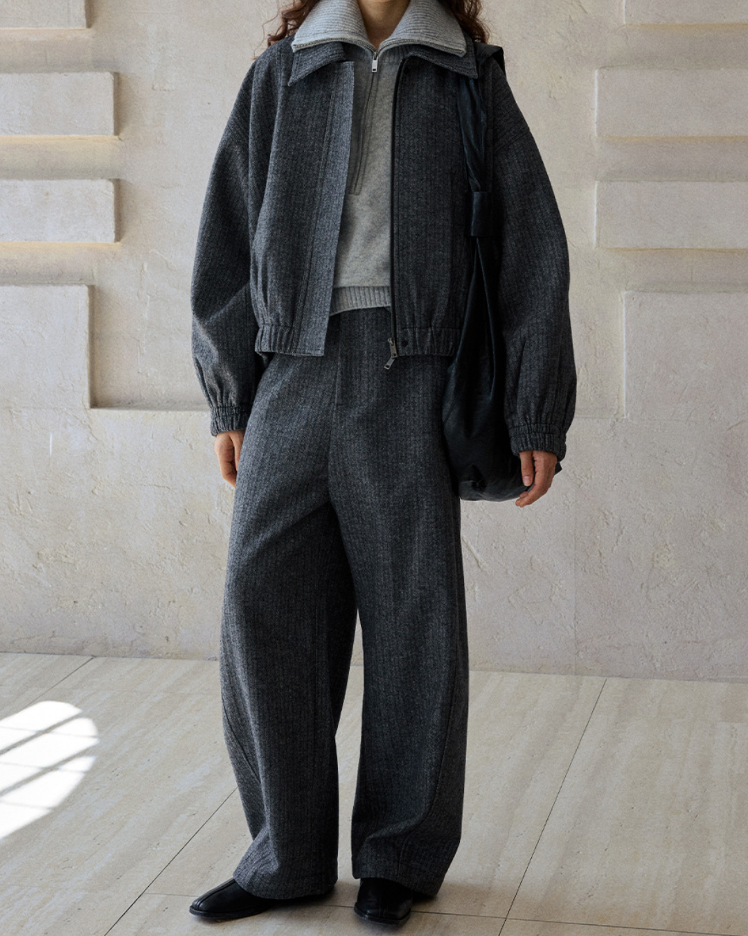 ドロップショルダーヘリンボーンジャケット 10186