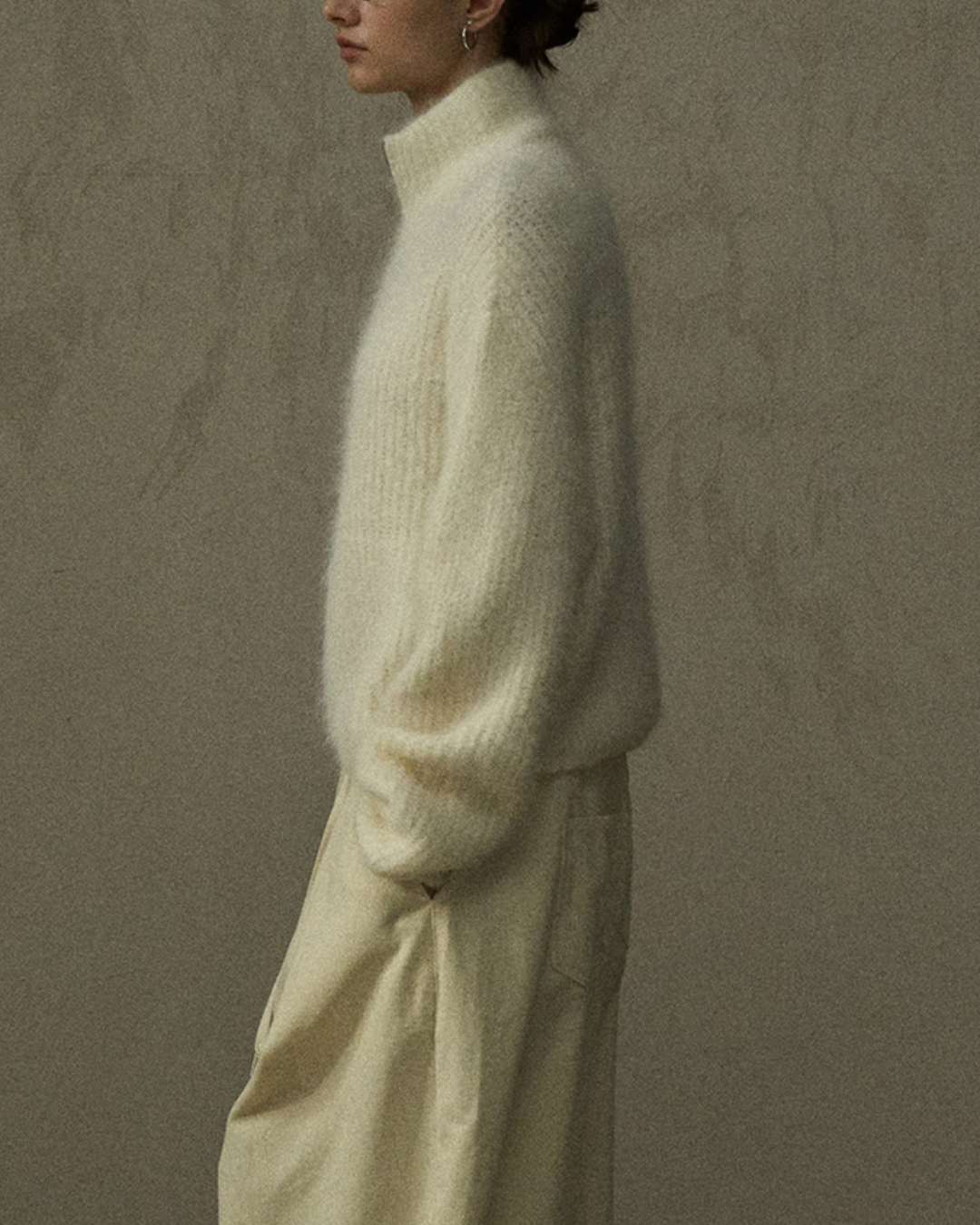 ハイカラーハーフジッププルオーバー 10266