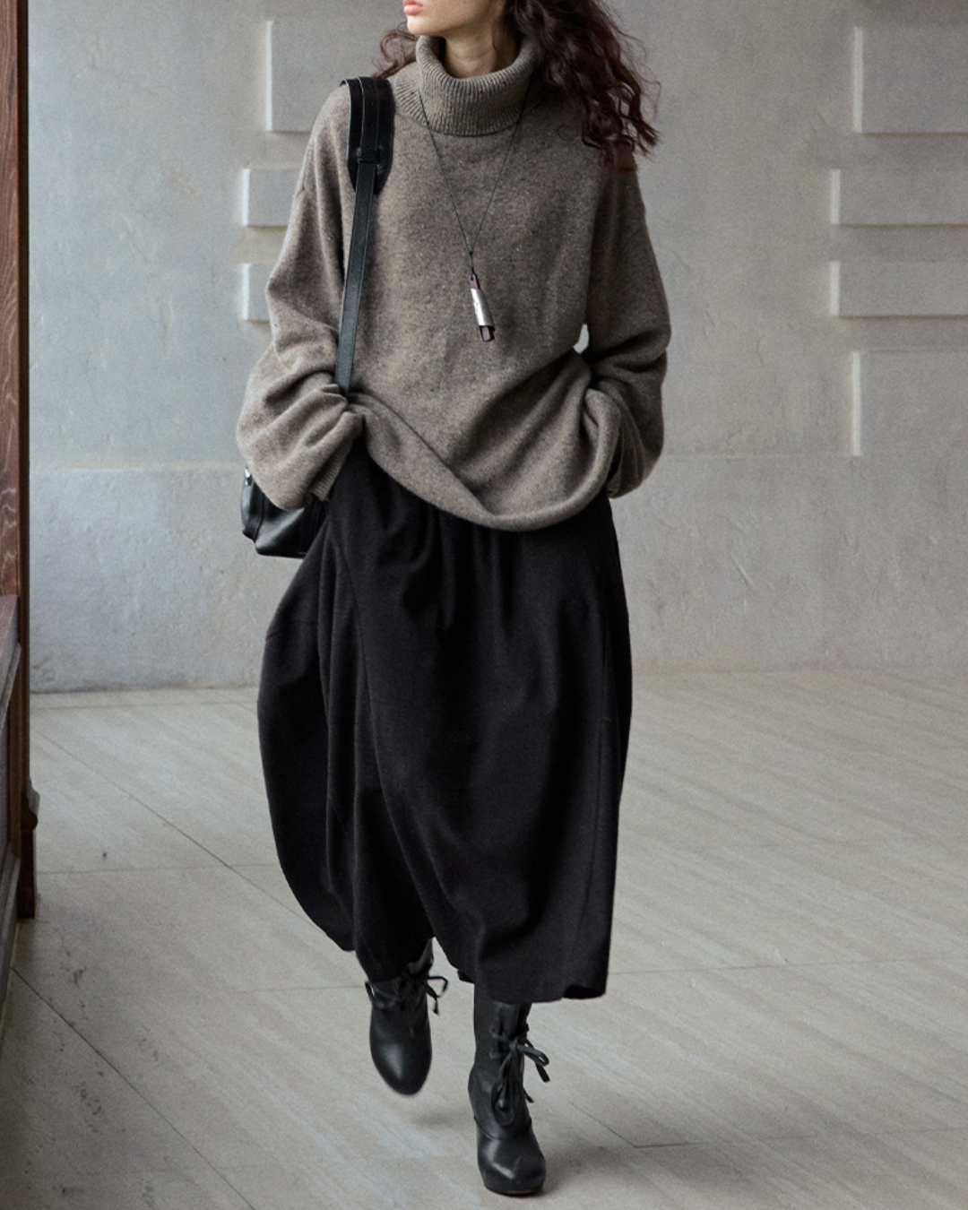 ハイカラー ルーズニットプルオーバー 10238