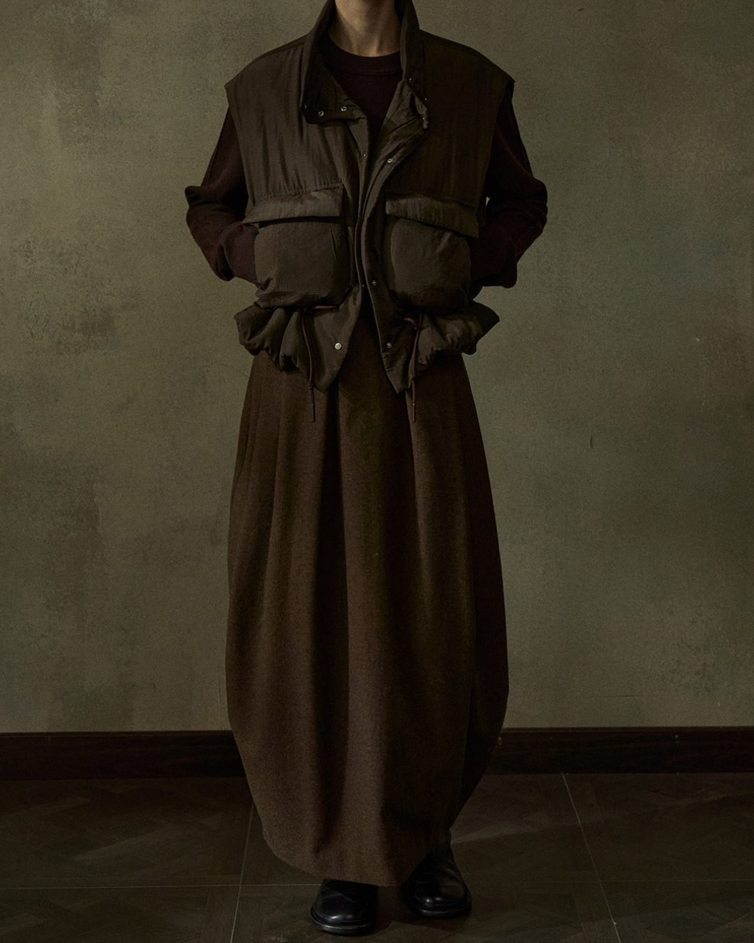 スタンドカラーキルティングベスト 10201