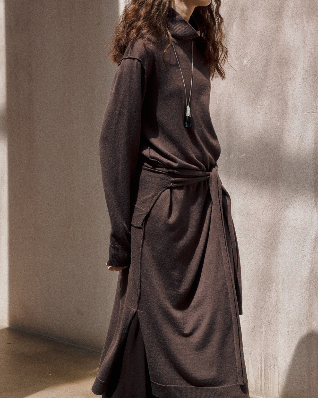 タートルネックニットロングワンピース 10154