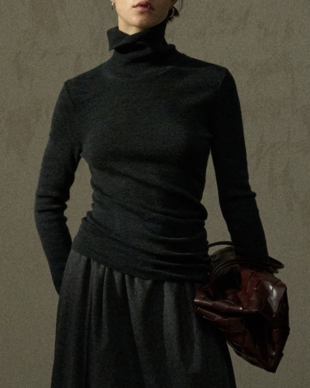 ハイネックスリムニットプルオーバー 10291