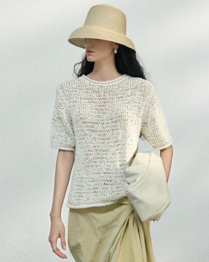 ハーフスリーブストラクチャーニット 10451