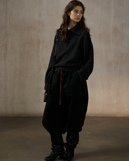 ハーフボタンリブニットフォレストトーンプルオーバー 10324