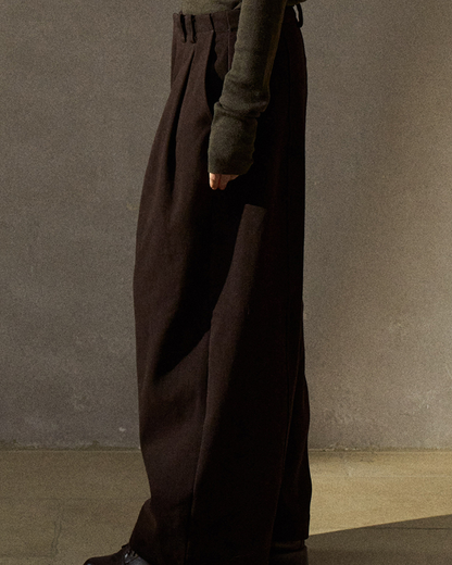 ハイウエストプリーツカーブパンツ 10224