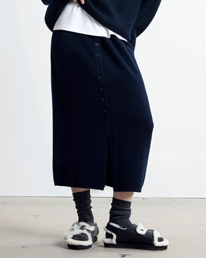 フロントスリットボタンデザインロングスカート 10329