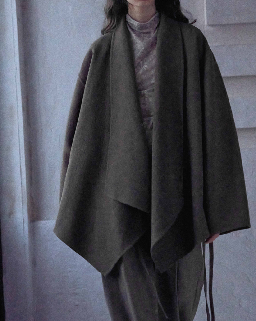 ビッグカラーデザインロングジャケット 10170