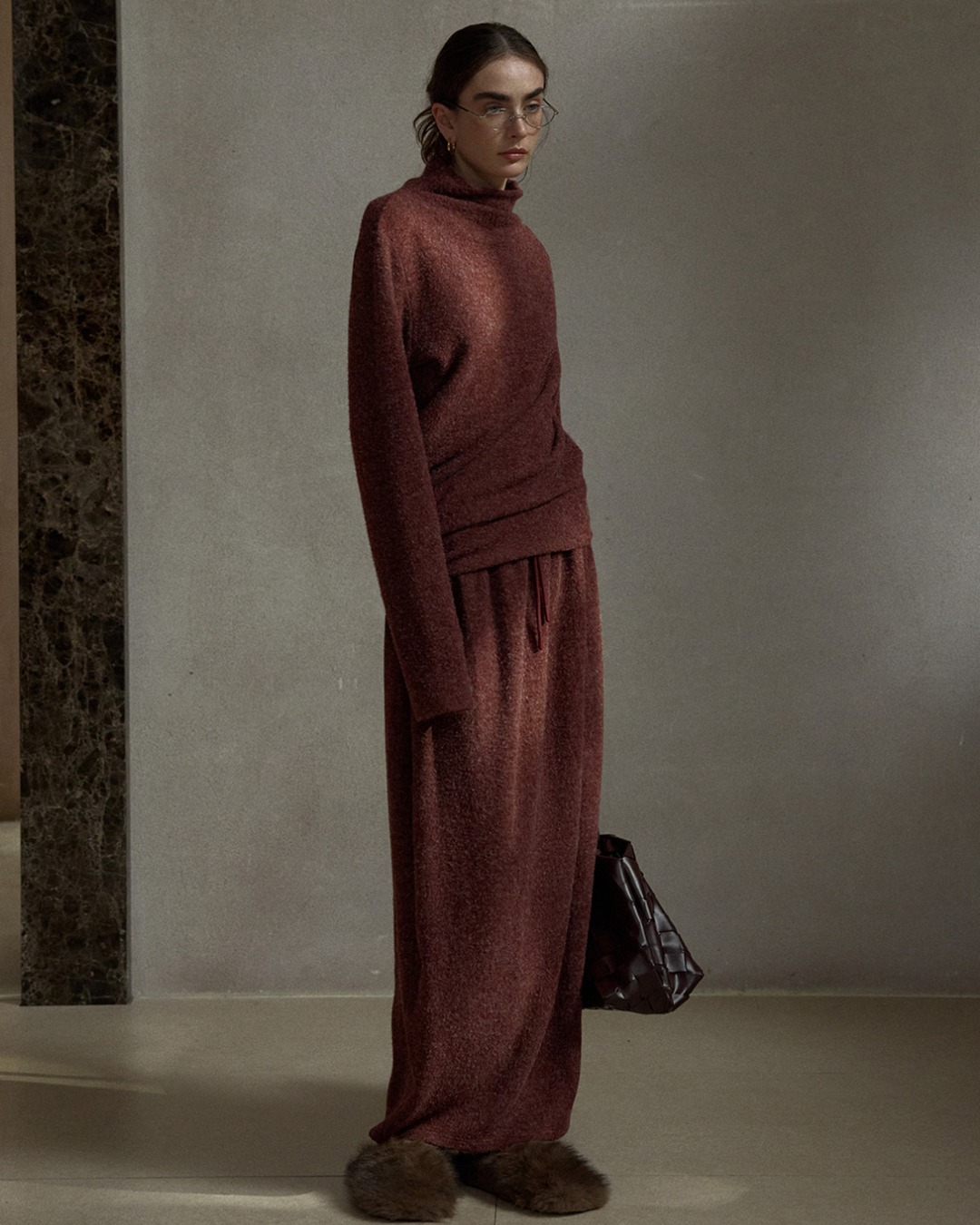 スリットロングニットスカート 10487